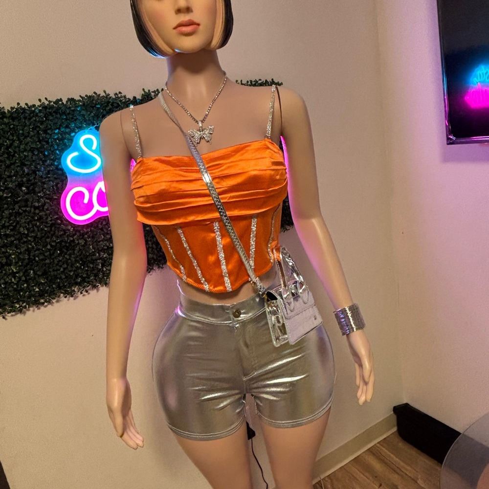 Orange and black  Women's  corsets